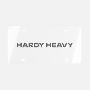 Hardy Heavy Metal License Plate White